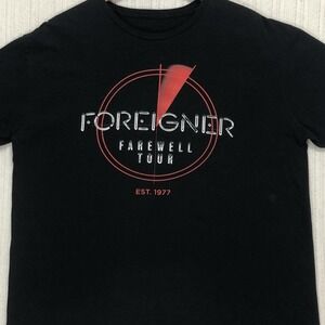 Foreigner Farewell Tour 2024 Graphic T-Shirt Black Short Sleeve Mens XL
